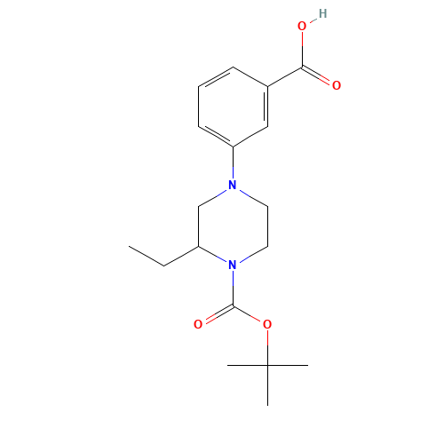1-(3-carboxyphenyl)-3-ethyl-4-Boc piperazine (CAS: 1131622-95-1) - Related Chemical Product