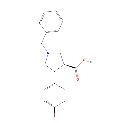 (3S,4R)-1-benzyl-4-(4-fluorophenyl)pyrrolidine-3-carboxylic acid (CAS: 80909-49-5) - Related Chemical Product