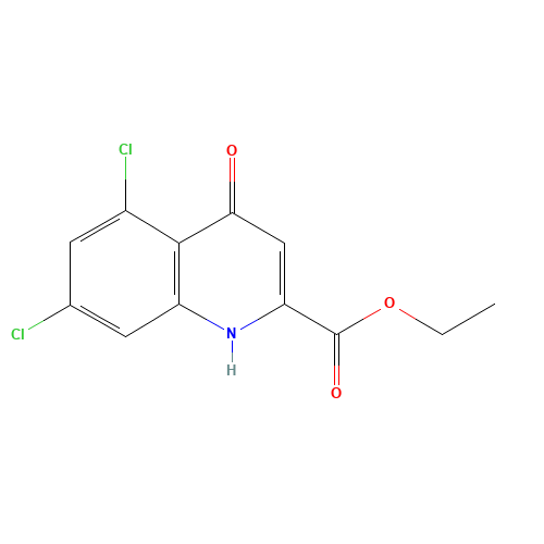 5,7-DICHLORO-4-HYDROXY-QUINOLINE-2-CARBOXYLIC ACID ETHYL ESTER (CAS: 157848-08-3) - Related Chemical Product
