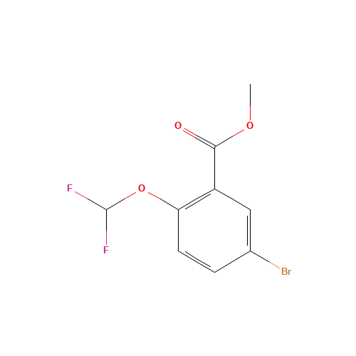 methyl 5-bromo-2-(difluoromethoxy)benzoate (CAS: 1131587-78-4) - Chemical Structure and Molecular Formula 