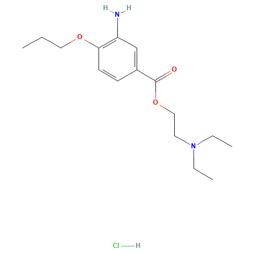 Proparacaine hydrochloride (CAS: 5875-06-9) - Chemical Structure and Molecular Formula 