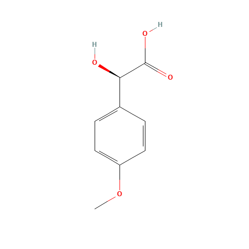 (R)-4-METHOXYMANDELIC ACID (CAS: 20714-89-0) - Chemical Structure and Molecular Formula 