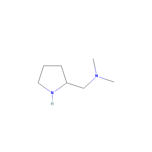 dimethyl(pyrrolidin-2-ylmethyl)amine (CAS: 70754-93-7) - Chemical Structure and Molecular Formula 
