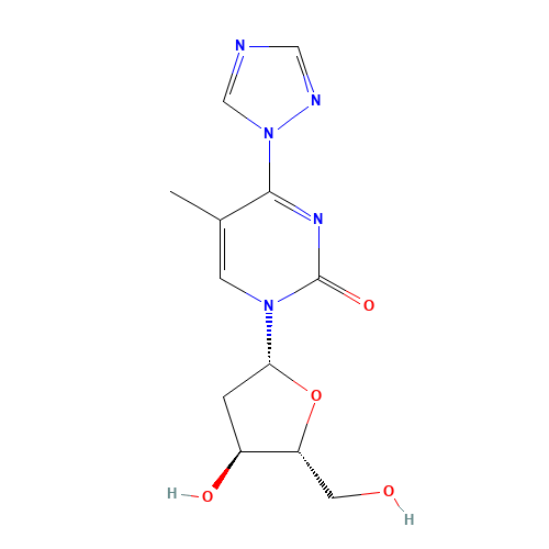 2(1H)-Pyrimidinone,1-(2-deoxy-b-D-erythro-pentofuranosyl)-5-methyl-4-(1H-1,2,4-triazol-1-yl) (CAS: 109389-25-5) - Related Chemical Product