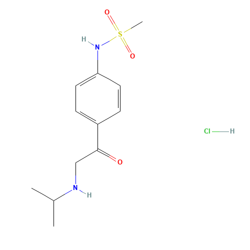 4-(2-ISOPROPYLAMINOACETYL)PHENYL METHANESULFONAMIDE HYDROCHLORIDE (CAS: 5576-49-8) - Chemical Structure and Molecular Formula 