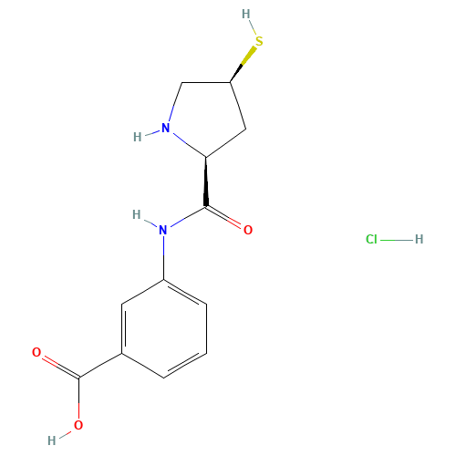 3-[(2S,4S)-4-Mercaptopyrrolidine-2-carboxamido]benzoic acid hydrochloride (CAS: 219909-83-8) - Related Chemical Product