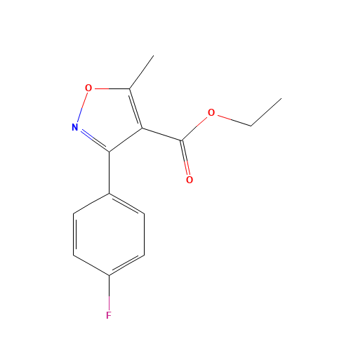3-(4-FLUORO-PHENYL)-5-METHYL-ISOXAZOLE-4-CARBOXYLIC ACID ETHYL ESTER (CAS: 954230-39-8) - Chemical Structure and Molecular Formula 