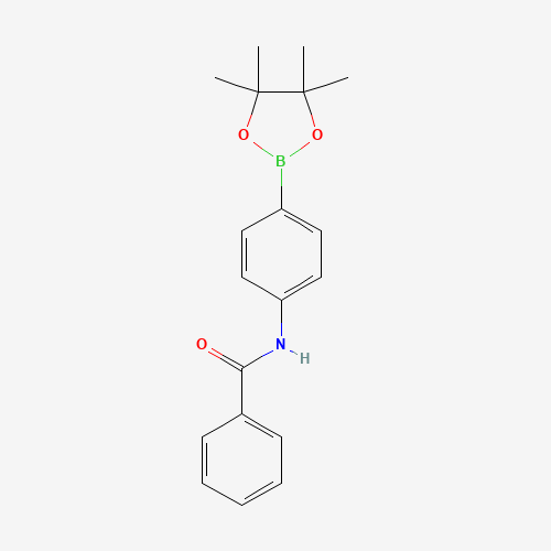 N-(4-(4,4,5,5-Tetramethyl-1,3,2-dioxaborolan-2-yl)phenyl)benzamide (CAS: 935660-75-6) - Chemical Structure and Molecular Formula 