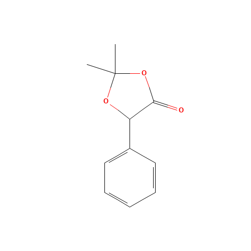 2,2-dimethyl-5-phenyl-1,3-dioxolan-4-one (CAS: 6337-34-4) - Chemical Structure and Molecular Formula 