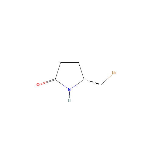 (R)-5-BROMOMETHYL-2-PYRROLIDINONE (CAS: 98612-60-3) - Chemical Structure and Molecular Formula 