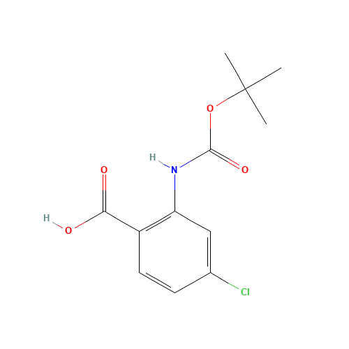 ANTHRANILIC ACID,N-BOC-4-CHLORO (CAS: 136290-47-6) - Chemical Structure and Molecular Formula 
