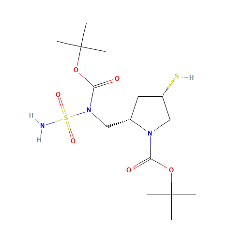 (2s,4s)-1-t-butoxycarbonyl-2-(N-T-butoxycarbonyl-N-sulfamoylamino)methyl-4-mercapto-pyrrolidine (CAS: 148017-44-1) - Related Chemical Product