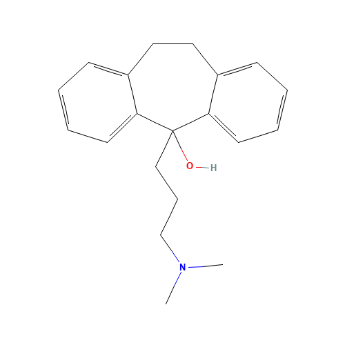 5-(3-DIMETHYLAMINOPROPYL)-10,11-DIHYDRO-5H-DIBENZO[A,D]CYCLOHEPTEN-5-OL (CAS: 1159-03-1) - Chemical Structure and Molecular Formula 