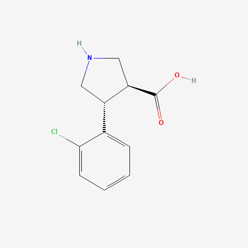 (3S,4R)-4-(2-CHLOROPHENYL)PYRROLIDINE-3-CARBOXYLIC ACID (CAS: 1047651-79-5) - Chemical Structure and Molecular Formula 
