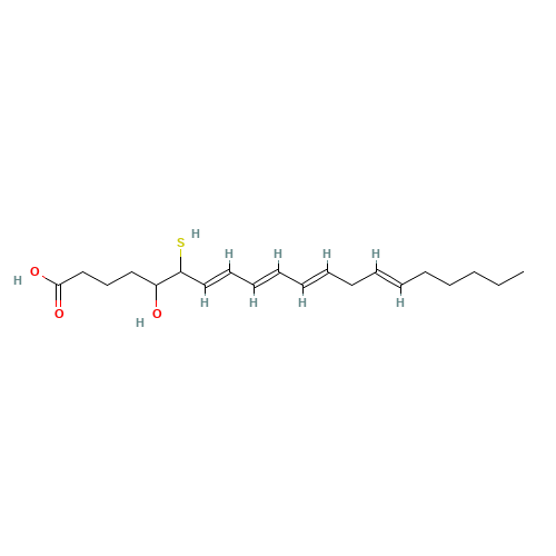 5-hydroxy-6-mercapto-7,9,11,14-eicosatetraenoic acid (CAS: 125467-37-0) - Related Chemical Product