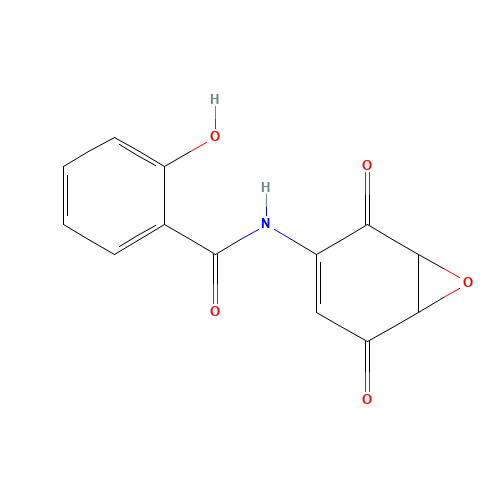 N-(2,5-dioxo-7-oxabicyclo[4.1.0]hept-3-en-3-yl)-2-hydroxybenzamide (CAS: 287194-37-0) - Chemical Structure and Molecular Formula 
