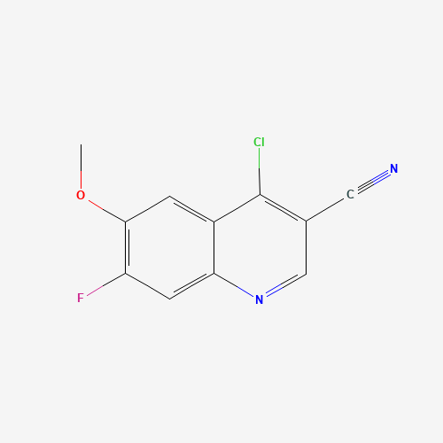 4-CHLORO-7-FLUORO-6-METHOXY-QUINOLINE-3-CARBONITRILE (CAS: 622369-40-8) - Chemical Structure and Molecular Formula 