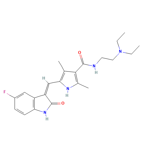 N-(2-(Diethylamino)ethyl)-5-((5-fluoro-2-oxoindolin-3-ylidene)methyl)-2,4-dimethyl-1H-pyrrole-3-carboxamide (CAS: 342641-94-5) - Related Chemical Product