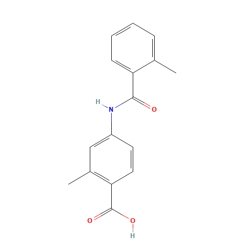 2-methyl-4-(2-methyl-benzoylamino)-benzoic acid (CAS: 317374-08-6) - Chemical Structure and Molecular Formula 