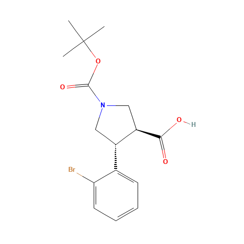 Trans-4-(2-bromophenyl)-1-Boc-pyrrolidine-3-carboxylic acid (CAS: 959575-40-7) - Related Chemical Product
