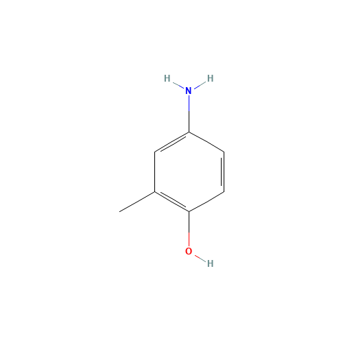 4-Amino-2-methylphenol (CAS: 2835-96-3) - Chemical Structure and Molecular Formula 