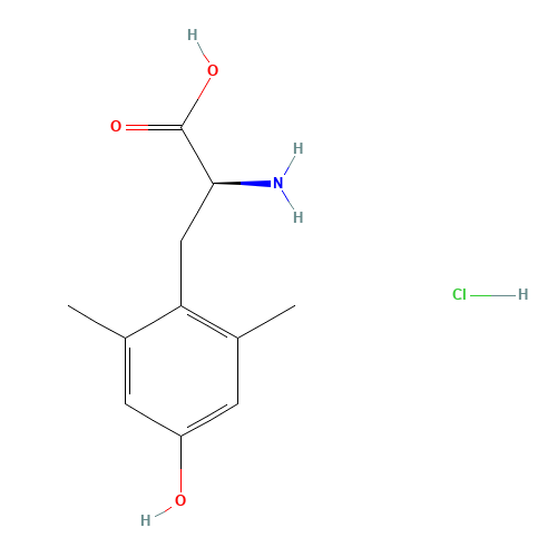 (S)-2',6'-Dimethyltyrosine hydrochloride (CAS: 126312-63-8) - Chemical Structure and Molecular Formula 