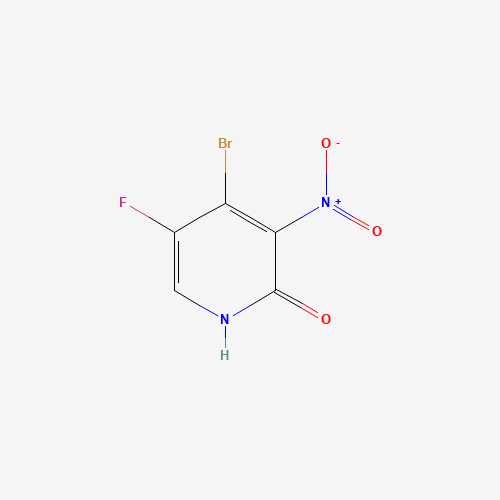 4-BROMO-5-FLUORO-2-HYDROXY-3-NITROPYRIDINE (CAS: 884495-02-7) - Chemical Structure and Molecular Formula 