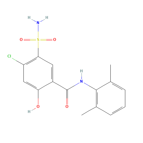 Xipamide (CAS: 14293-44-8) - Chemical Structure and Molecular Formula 