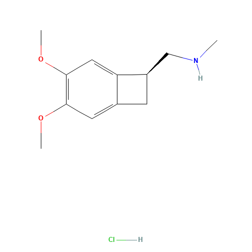 (1S)-4,5-Dimethoxy-1-[(methylamino)methyl]benzocyclobutane hydrochloride (CAS: 866783-13-3) - Chemical Structure and Molecular Formula 