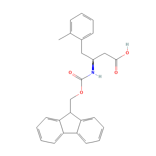 FMOC-(S)-3-AMINO-4-(2-METHYL-PHENYL)-BUTYRIC ACID (CAS: 270062-91-4) - Chemical Structure and Molecular Formula 