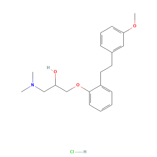 1-(Dimethylamino)-3-[2-[2-(3-methoxyphenyl)ethyl]phenoxy]-2-propanol hydrochloride (CAS: 135261-74-4) - Chemical Structure and Molecular Formula 
