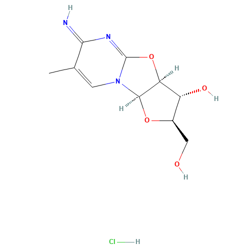 6H-Furo[2',3':4,5]oxazolo[3,2]pyrimidine-2-methanol,2,3,3a,9a-tetrahydro-3-hydroxy-6-imino-7-methyl-,monohydrochloride,[2R-(2a,3b,3ab)]-(9Cl) (CAS: 51391-96-9) - Related Chemical Product