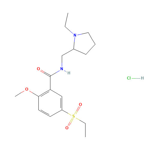 Sultopride hydrochloride (CAS: 23694-17-9) - Chemical Structure and Molecular Formula 