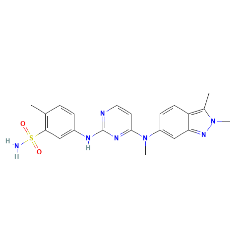 Pazopanib (CAS: 444731-52-6) - Chemical Structure and Molecular Formula 