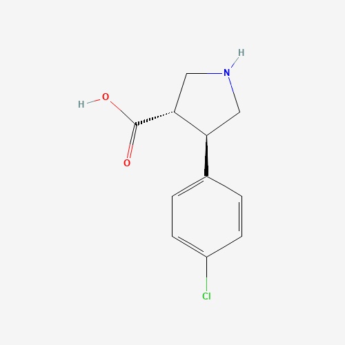(3S,4R)-4-(4-CHLOROPHENYL)PYRROLIDINE-3-CARBOXYLIC ACID (CAS: 1047651-82-0) - Chemical Structure and Molecular Formula 