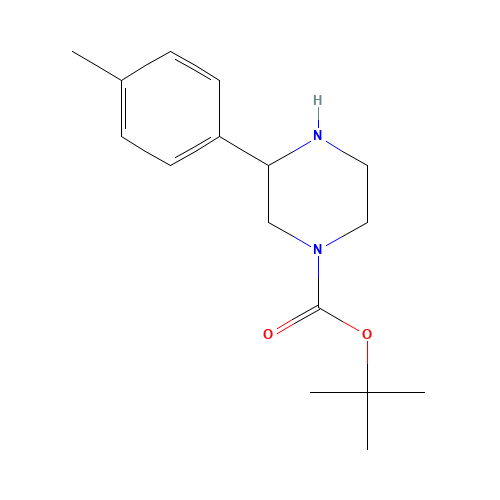 3-P-tolyl-piperazine-1-carboxylic acid tert-butyl ester (CAS: 669695-60-7) - Chemical Structure and Molecular Formula 