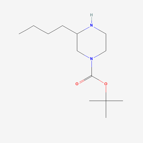 3-BUTYL-PIPERAZINE-1-CARBOXYLIC ACID TERT-BUTYL ESTER (CAS: 1027511-70-1) - Chemical Structure and Molecular Formula 