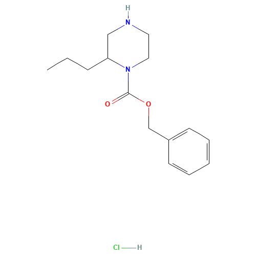 benzyl 2-propylpiperazine-1-carboxylate hydrochloride (CAS: 1179361-53-5) - Chemical Structure and Molecular Formula 