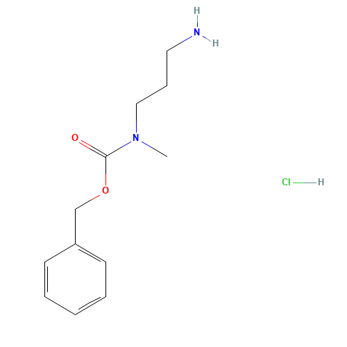 1-N-CBZ-1-N-Methyl-1,3-DIAMINOPROPANE-HCl (CAS: 1179362-94-7) - Chemical Structure and Molecular Formula 