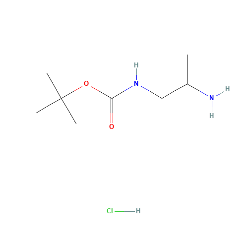 1-N-BOC-propane-1,2-diamine-HCl (CAS: 1179361-38-6) - Chemical Structure and Molecular Formula 