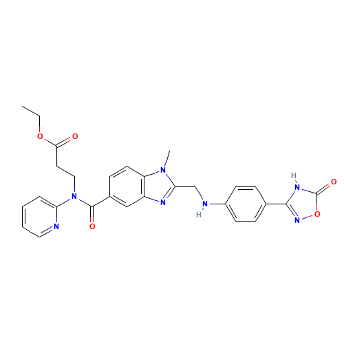 .beta.-Alanine,N-[[2-[[[4-(2,5-dihydro-5-oxo-1,2,4-oxadiazol-3-yl)phenyl]amino]methyl]-1-methyl-1H-benzimidazol-5-yl]carbonyl]-N-2-pyridinyl-,ethyl ester (CAS: 872728-84-2) - Related Chemical Product