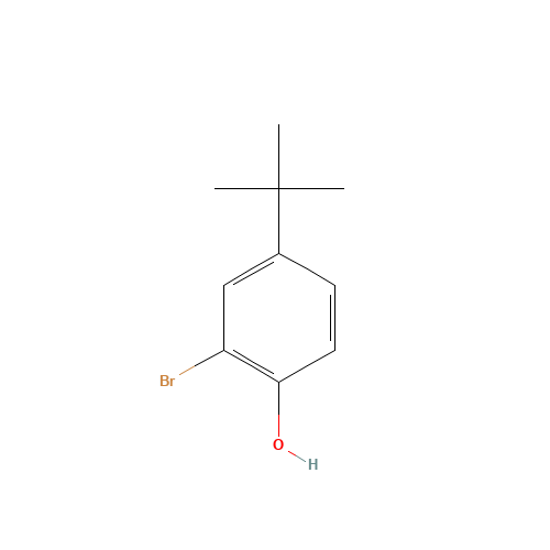 2-BROMO-4-TERT-BUTYLPHENOL (CAS: 2198-66-5) - Chemical Structure and Molecular Formula 