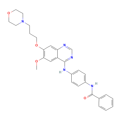 N-[4-[[6-METHOXY-7-[3-(4-MORPHOLINYL)PROPOXY]-4-QUINAZOLINYL]AMINO]PHENYL]BENZAMIDE (CAS: 331771-20-1) - Related Chemical Product