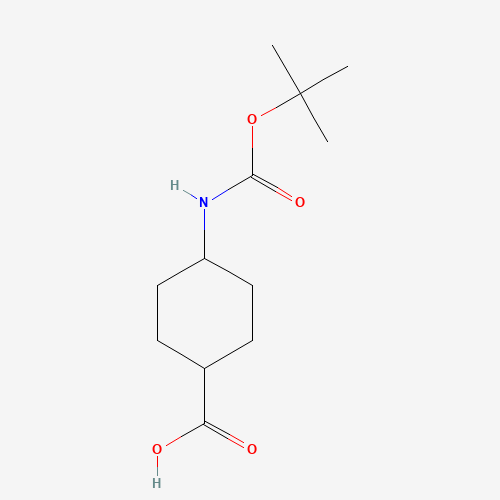 4-(BOC-AMINO)CYCLOHEXANECARBOXYLIC ACID (CAS: 130309-46-5) - Chemical Structure and Molecular Formula 