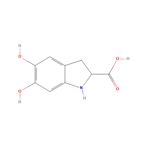 5,6-dihydroxyindoline-2-carboxylic acid (CAS: 18791-20-3) - Chemical Structure and Molecular Formula 