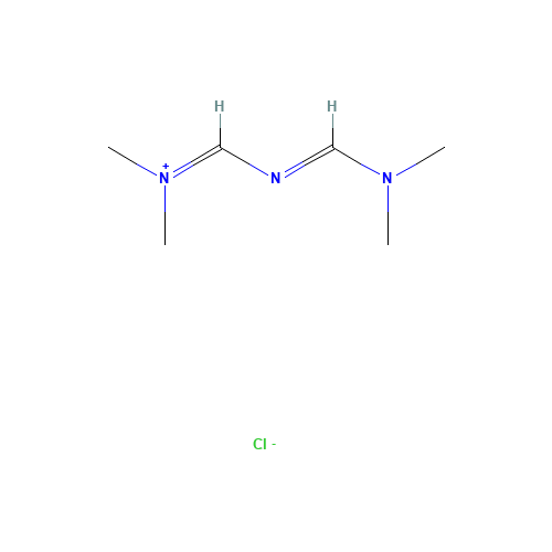 (DIMETHYLAMINOMETHYLENE-AMINOMETHYLENE)DIMETHYLAMMONIUM CHLORIDE (CAS: 20353-93-9) - Chemical Structure and Molecular Formula 