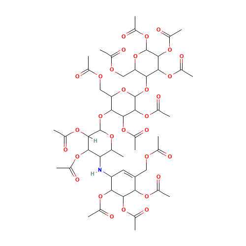 Acarbose Tridecaacetate (CAS: 117065-98-2) - Chemical Structure and Molecular Formula 