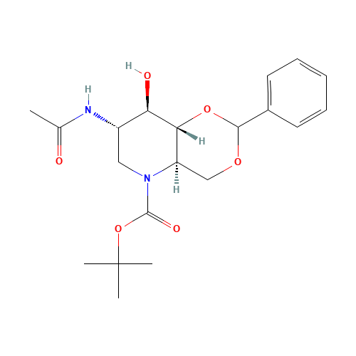 2-Acetamido-4,6-O-benzylidene-N-(tert-butoxycarbonyl)-1,2,5-trideoxy-1,5-imino-D-glucitol (CAS: 1221795-90-9) - Related Chemical Product