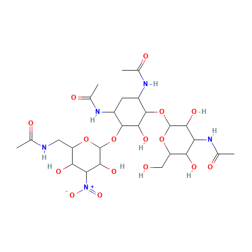 6-O-[3-Acetamido-3-deoxy-a-D-glucopyranosyl]-4-O-(6-acetamido-3,6-dideoxy-3-nitrohexopyranosyl)-N,N'-diacetyl-2-deoxy-D-streptamine (CAS: 20971-00-0) - Related Chemical Product