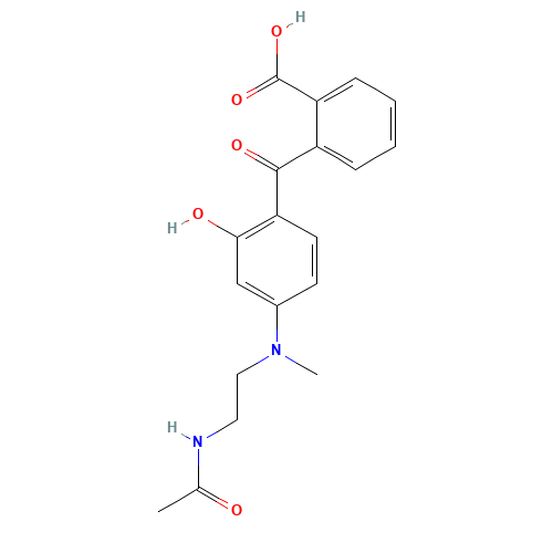 4-[N-[2-(Acetamido)ethyl]-N-methylamino]-2'-carboxy-2-hydroxybenzophenone (CAS: 203580-77-2) - Related Chemical Product